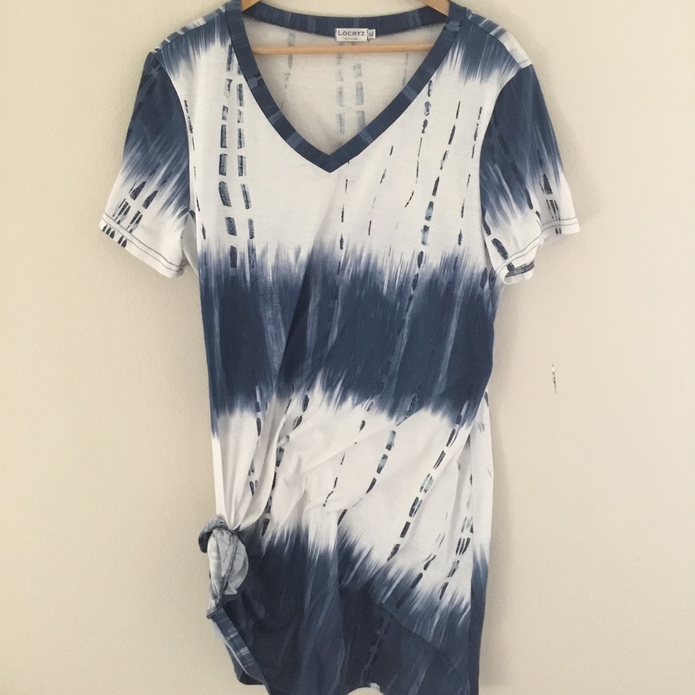 Locryz Tie Dye Twist Knot T-Shirt Dress is NWOT! Women’s XL